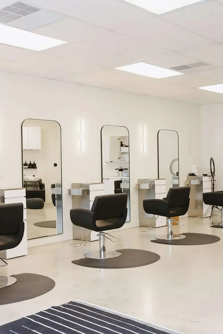 The bright, modern styling floor at Skandia Kollektiv in Millcreek, Salt Lake City